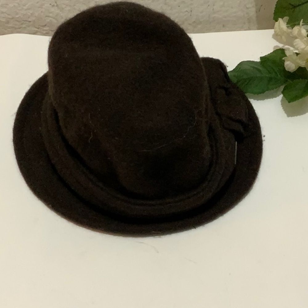 Betmar NY Brown Ruffle Wool Blend Bucket Hat - Picture 2 of 7
